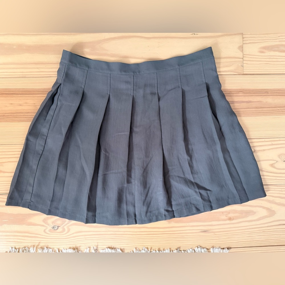ASOS Gray Pleated Mini Skirt